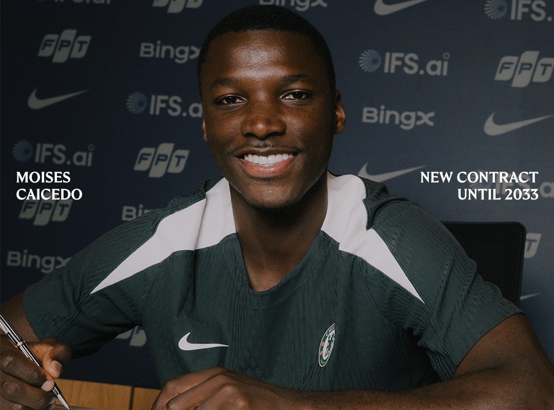 Moisés Caicedo extiende su contrato con el Chelsea hasta 2033