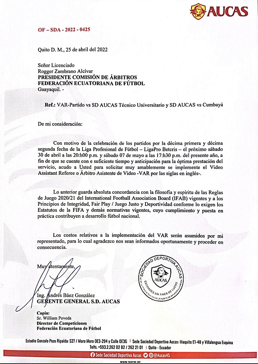 Aucas VAR LigaPro