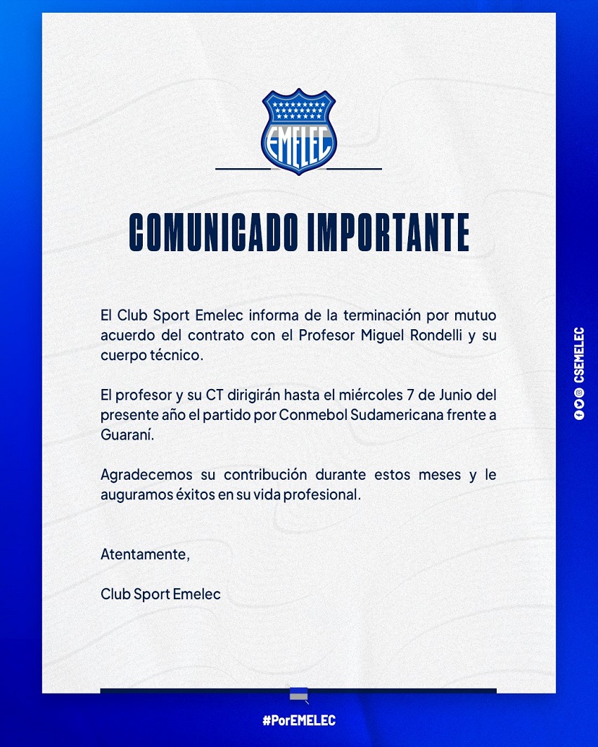 Emelec Miguel Rondelli