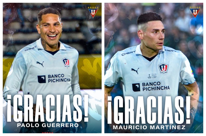 Liga de Quito agradece el aporte de Paolo Guerrero y Mauricio Martínez