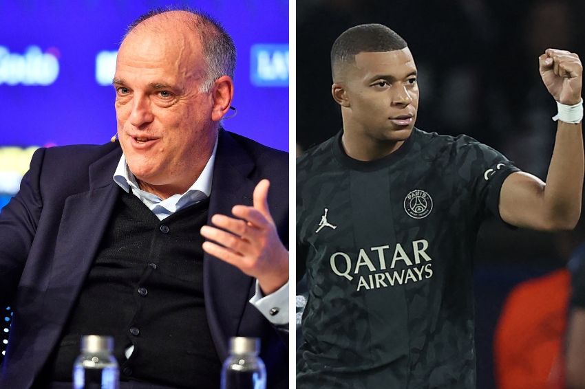 Javier Tebas considera en un alto porcentaje que Kylian Mbappé jugará la próxima temporada en España