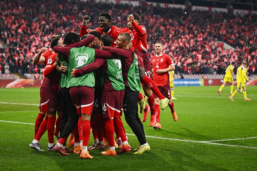 Suiza logra contundente triunfo sobre Suecia y acaricia su pase al Mundial 2026